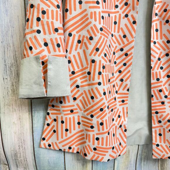 Grace Chuang Jacket Small Cotton Animal Print NEW Art To Wear Grey Orange - Picture 11 of 11